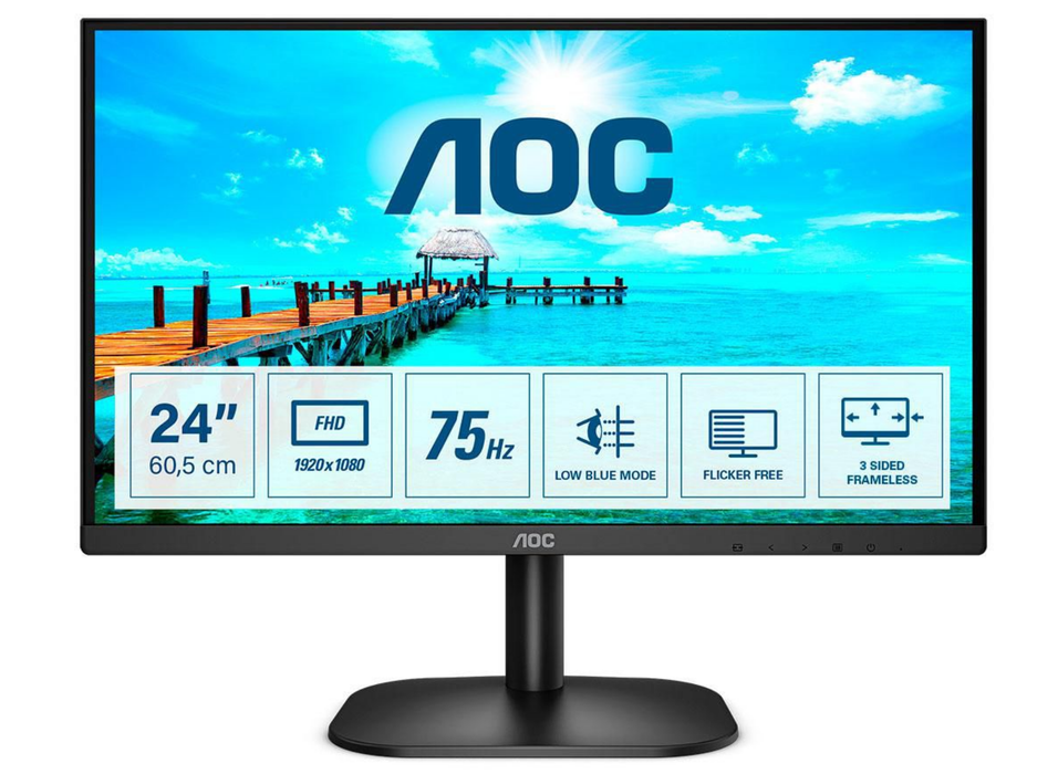 AOC 24B2XDM 23.8" 75Hz 4ms Full HD Desktop Monitor Desktop Monitor AOC