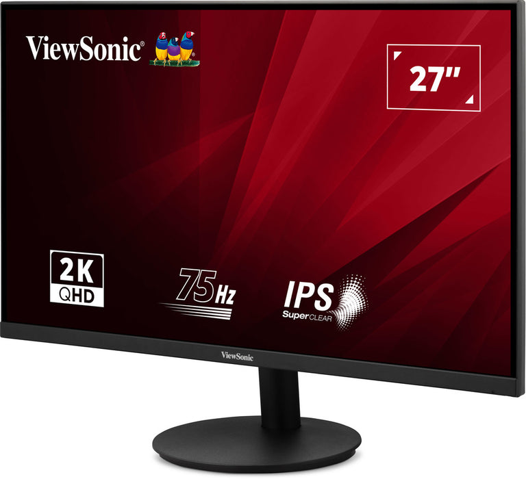 ViewSonic VA2708-2K-HD-2 27” 75Hz QHD Monitor with HDMI & DisplayPort Desktop Monitor ViewSonic