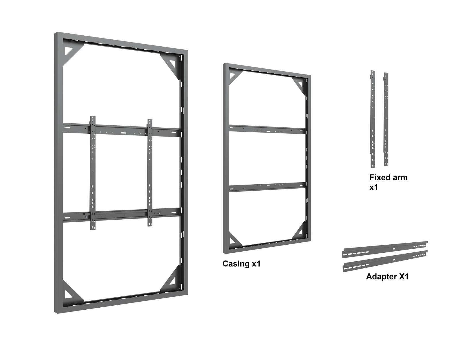 Multibrackets M Pro Series Enclosure 85" Wall Slim Large Black Signage Display Enclosures Multibrackets