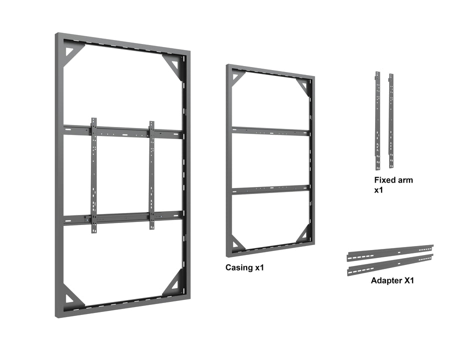 Multibrackets M Pro Series Enclosure 85" Wall Slim Large Black Signage Display Enclosures Multibrackets