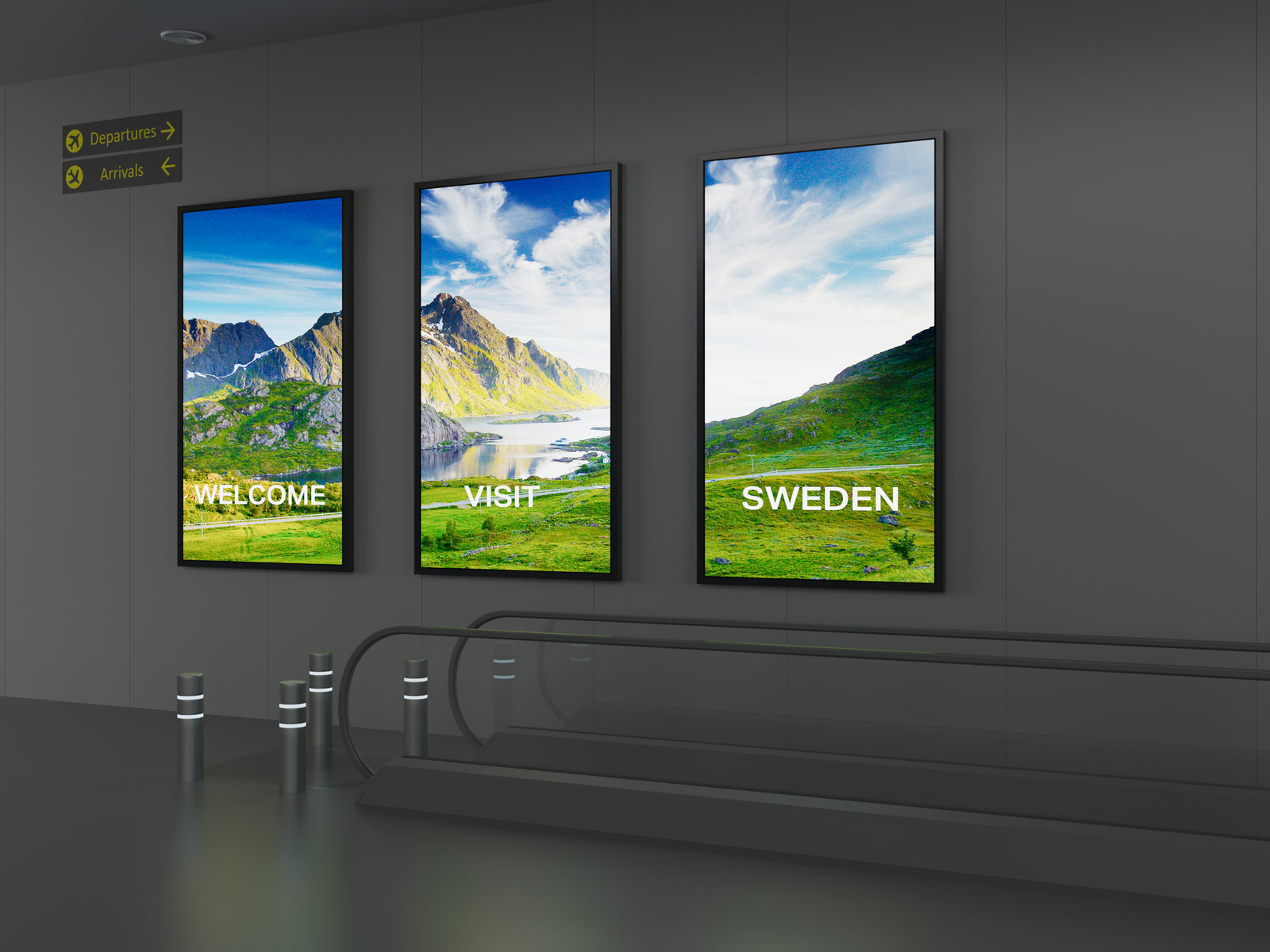 Multibrackets M Pro Series Enclosure 115" Wall Slim Large Black Signage Display Enclosures Multibrackets