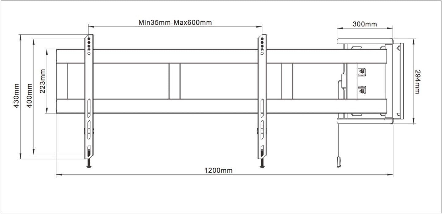 Multibrackets 48" - 69" M Universal 180 Degrees Large Swing Arm | 7350073732647