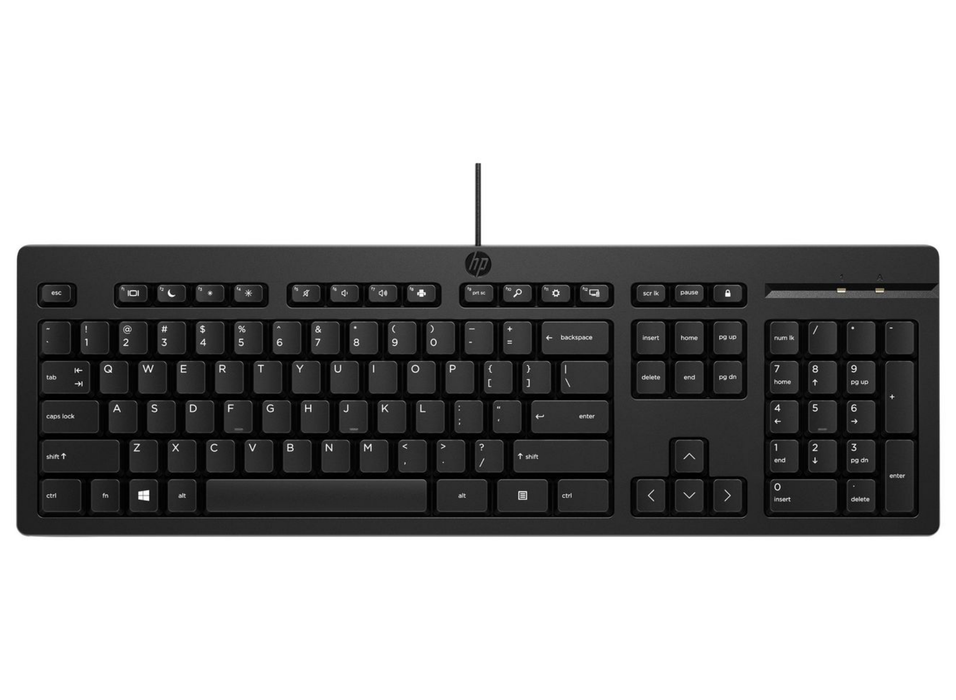 HP 125 USB Wired Keyboard German QWERTZ Full Size Black | 266C9AA#ABD Keyboard & Mouse HP