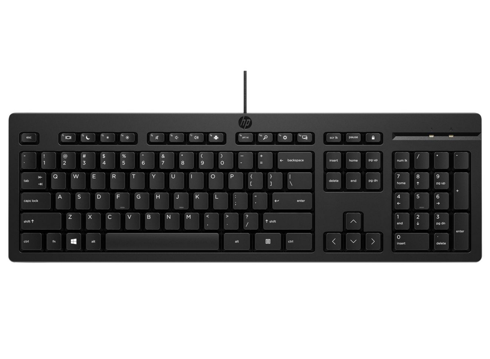 HP Wired USB Keyboard – Full-Size Business Keyboard with Numeric Keypad | 266C9AA#ABZ