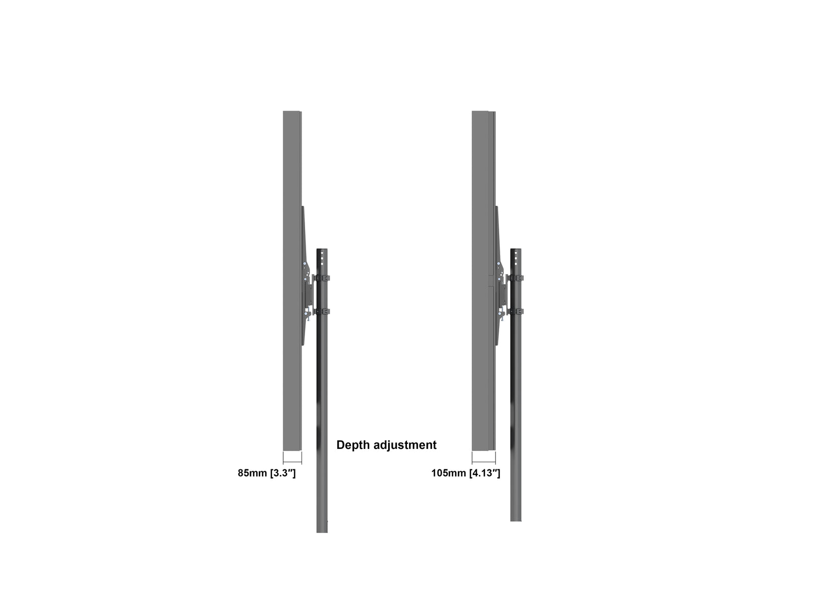 Multibrackets M Pro Series Enclosure 65" Dual Pole Floorbase Signage Display Enclosures Multibrackets