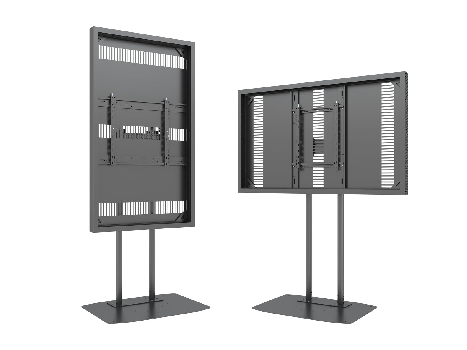 Multibrackets M Pro Series Enclosure 65" Dual Pole Floorbase Signage Display Enclosures Multibrackets
