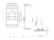 Multibrackets M Pro Series Enclosure 65" Dual Pole Floorbase Signage Display Enclosures Multibrackets