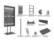 Multibrackets M Pro Series Enclosure 75" Dual Pole Floorbase Signage Display Enclosures Multibrackets