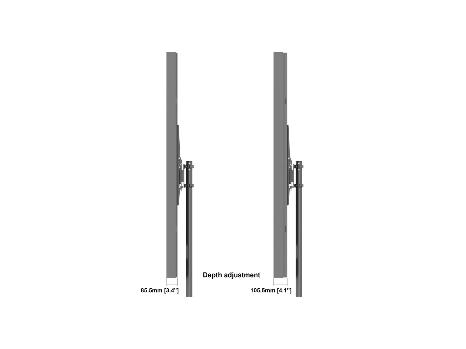 Multibrackets M Pro Series Enclosure 75" Dual Pole Floorbase Signage Display Enclosures Multibrackets