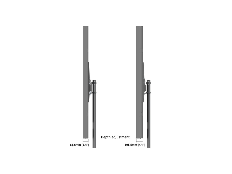 Multibrackets M Pro Series Enclosure 75" Dual Pole Floorbase Signage Display Enclosures Multibrackets
