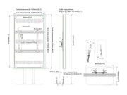 Multibrackets M Pro Series Enclosure 75" Dual Pole Floorbase Signage Display Enclosures Multibrackets