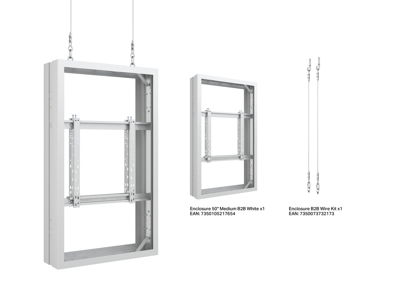 Multibrackets M Pro Series Enclosure 50" Wire Medium B2B White Signage Display Enclosures Multibrackets