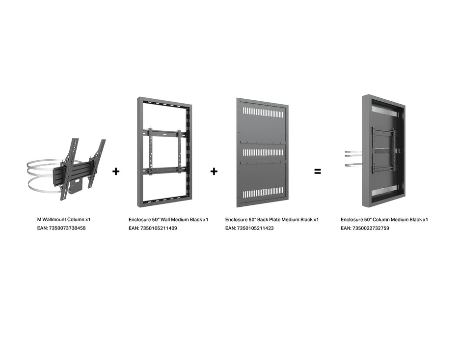 Multibrackets M Pro Series Enclosure 50" Column Medium White Signage Display Enclosures Multibrackets