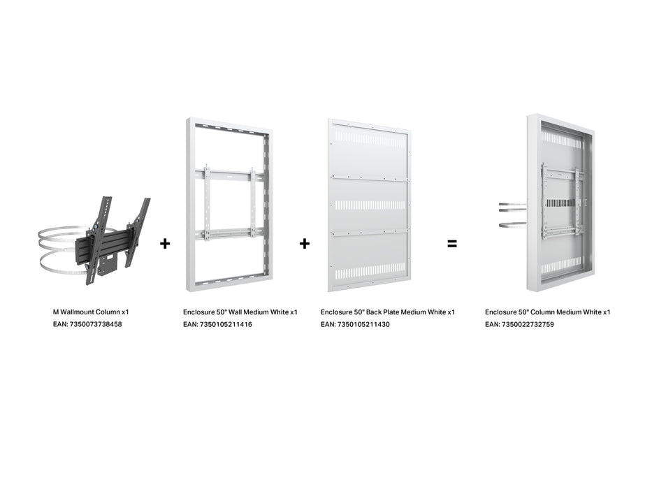 Multibrackets M Pro Series Enclosure 50" Column Medium White Signage Display Enclosures Multibrackets