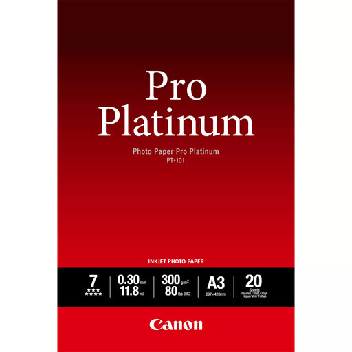 Canon PT-101 Pro Platinum Photo Paper A3 - 20 Sheets