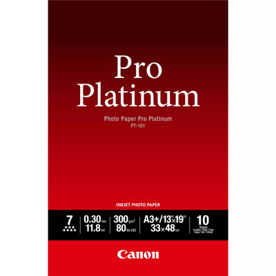 Canon PT-101 Pro Platinum Photo Paper A3 Plus - 10 Sheets Printer Paper | A4 - A3 Paper & Photo Paper Canon