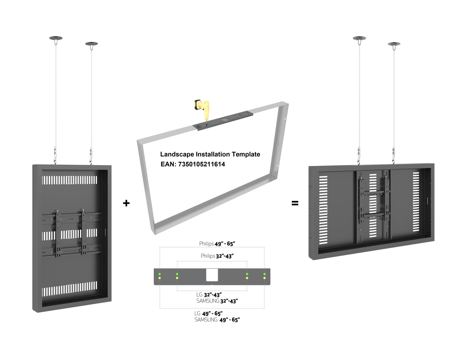 Multibrackets M Pro Series Enclosure 50" Wire Medium Black Signage Display Enclosures Multibrackets