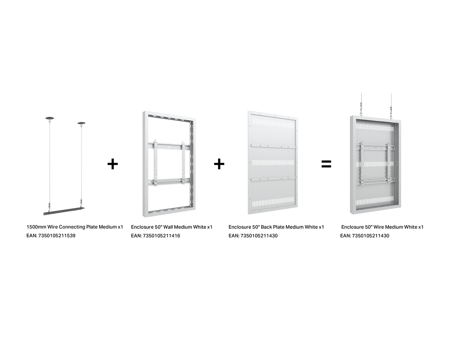 Multibrackets M Pro Series Enclosure 50" Wire Medium White Signage Display Enclosures Multibrackets