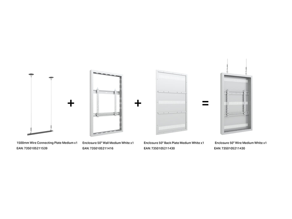 Multibrackets M Pro Series Enclosure 50" Wire Medium White Signage Display Enclosures Multibrackets