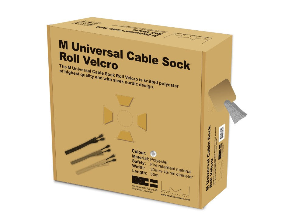 Multibrackets M Universal 50m Cable Sock Roll Velcro 30-45mm - Silver | 7350022732841