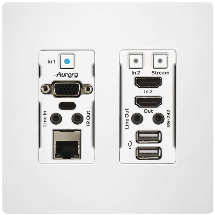 Aurora Multimedia VLX-TCW2V-C-W 4K Audio/Video Distribution WallPlate AV Extender Aurora