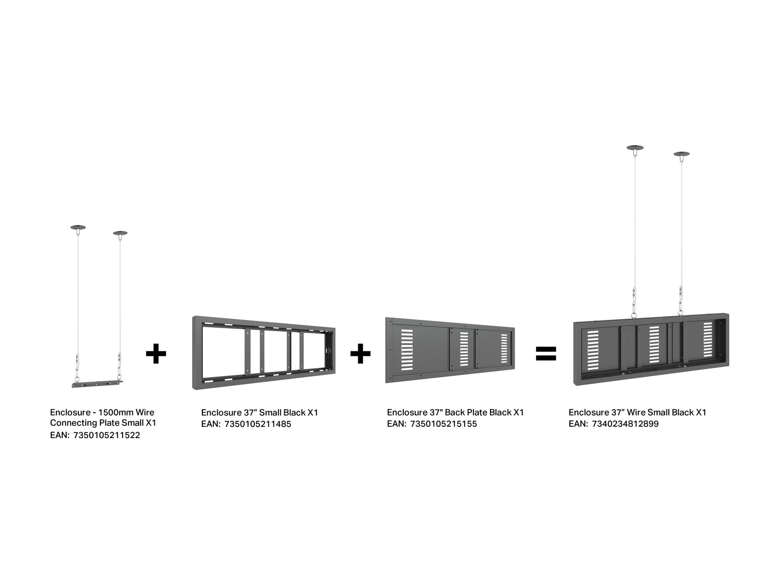 Multibrackets M Pro Series Enclosure 37" Wire Small Black Signage Display Enclosures Multibrackets