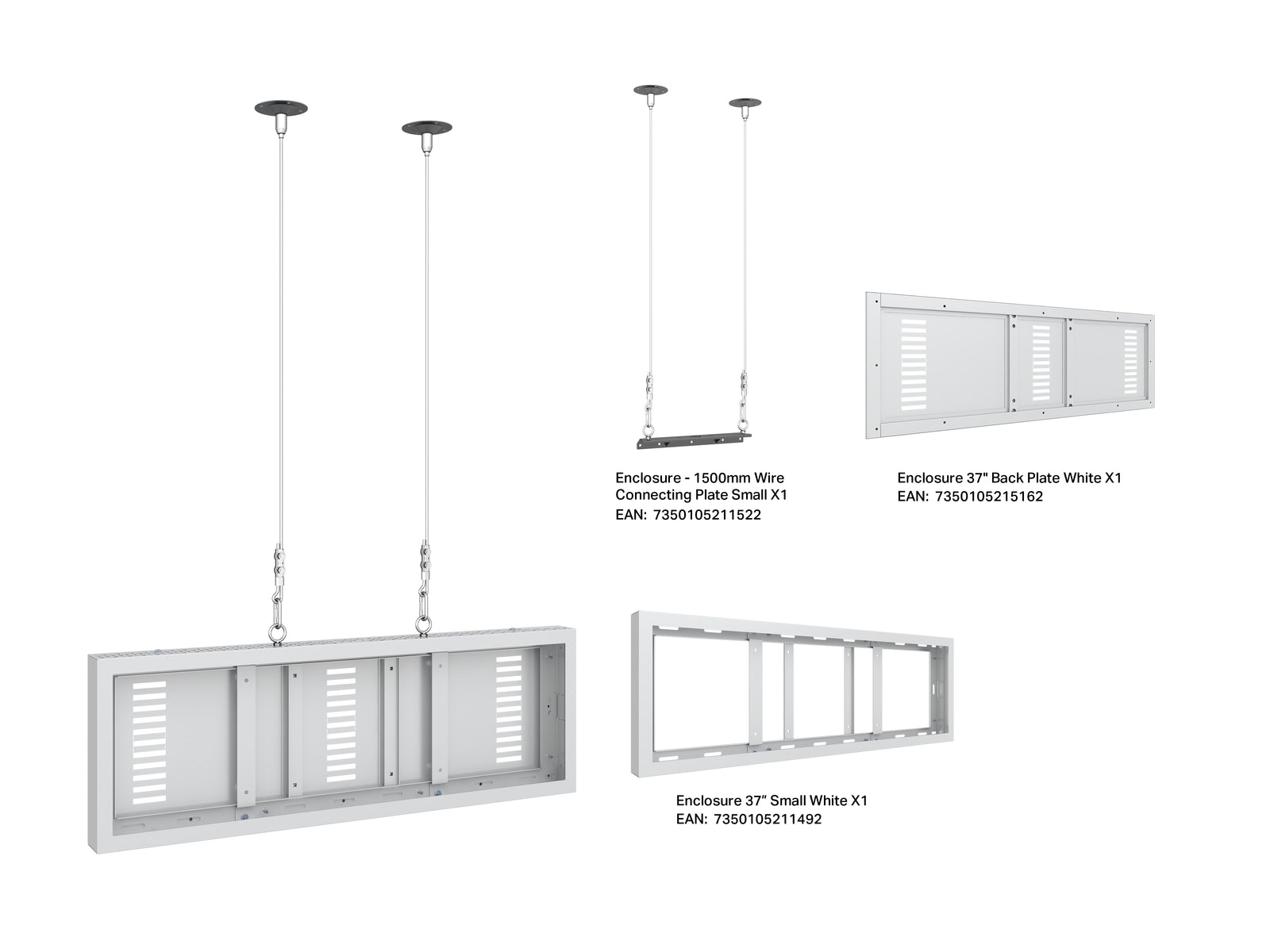Multibrackets M Pro Series Enclosure 37" Wire Small White Signage Display Enclosures Multibrackets