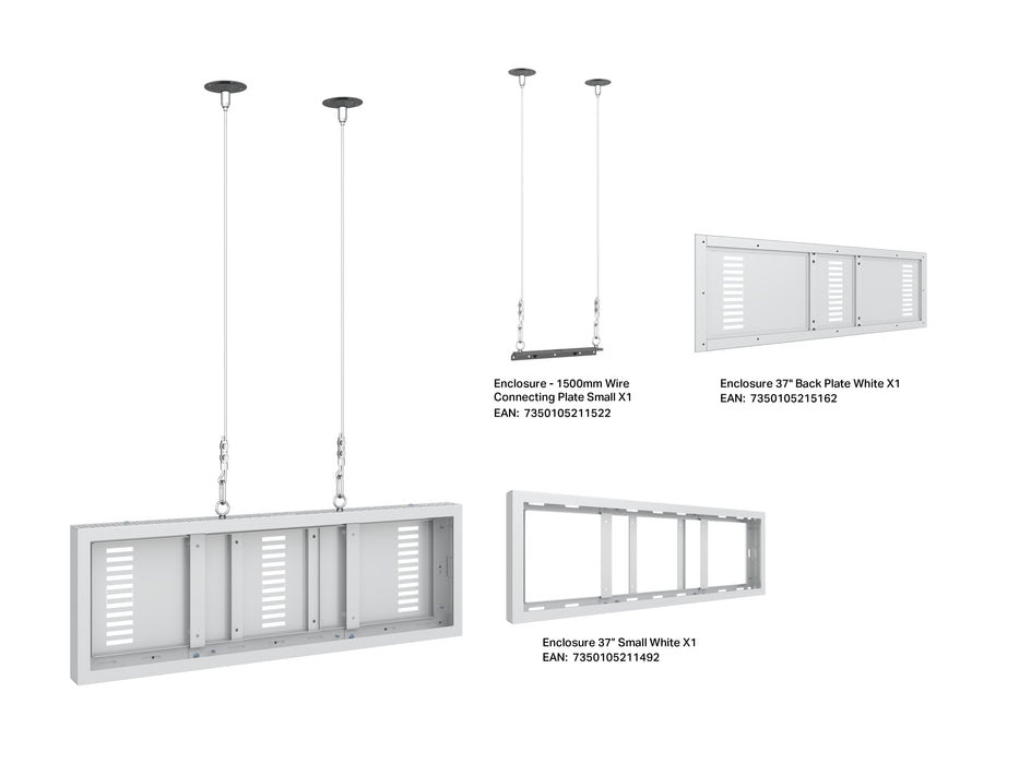 Multibrackets M Pro Series Enclosure 37" Wire Small White Signage Display Enclosures Multibrackets