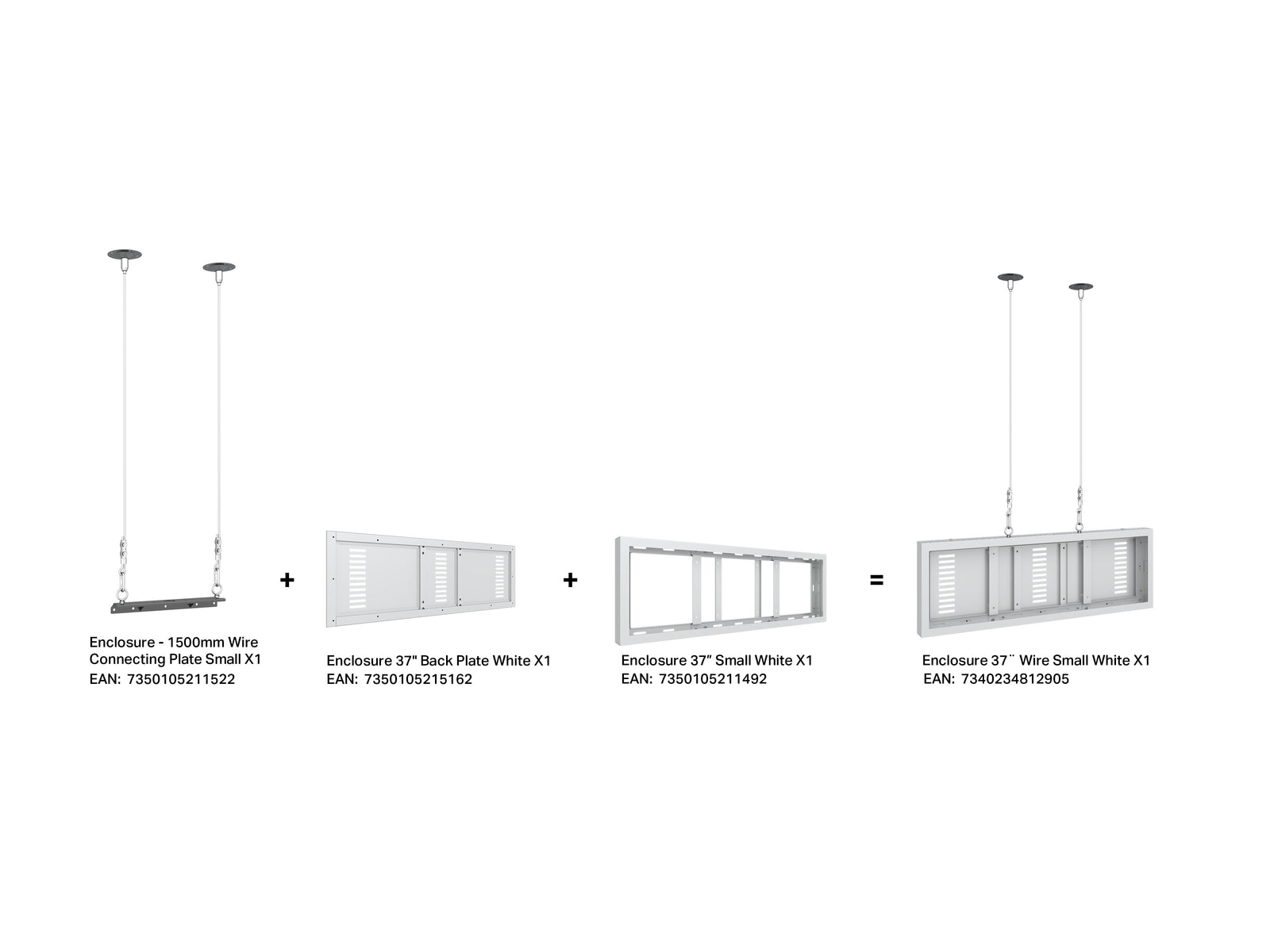 Multibrackets M Pro Series Enclosure 37" Wire Small White Signage Display Enclosures Multibrackets