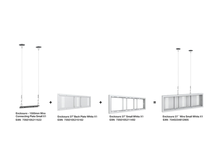 Multibrackets M Pro Series Enclosure 37" Wire Small White Signage Display Enclosures Multibrackets