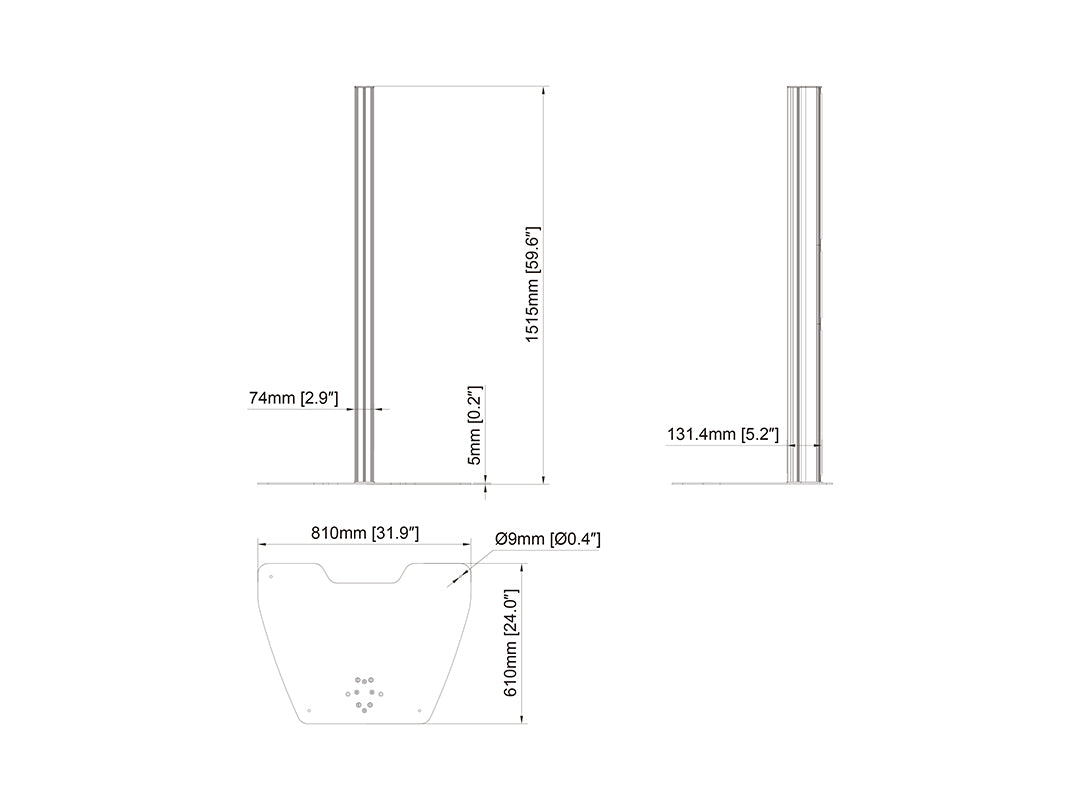 Multibrackets Pro Series Large Floorplate Column - 150cm Mounting Accessory Multibrackets