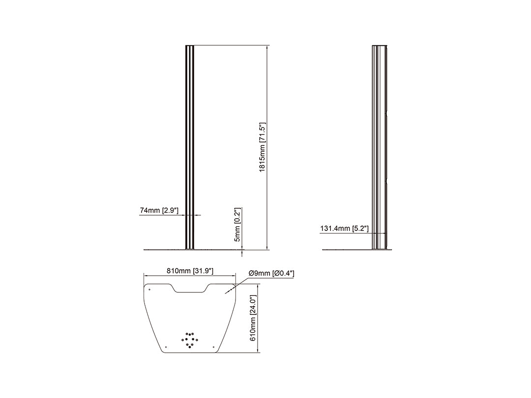 Multibrackets Pro Series Large Floorplate Column - 180cm Mounting Accessory Multibrackets