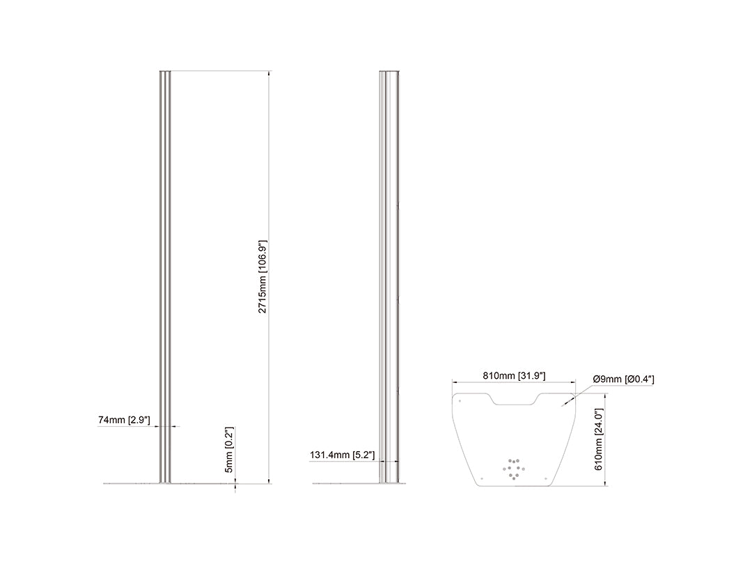Multibrackets Pro Series Large Floorplate Column - 270cm Mounting Accessory Multibrackets