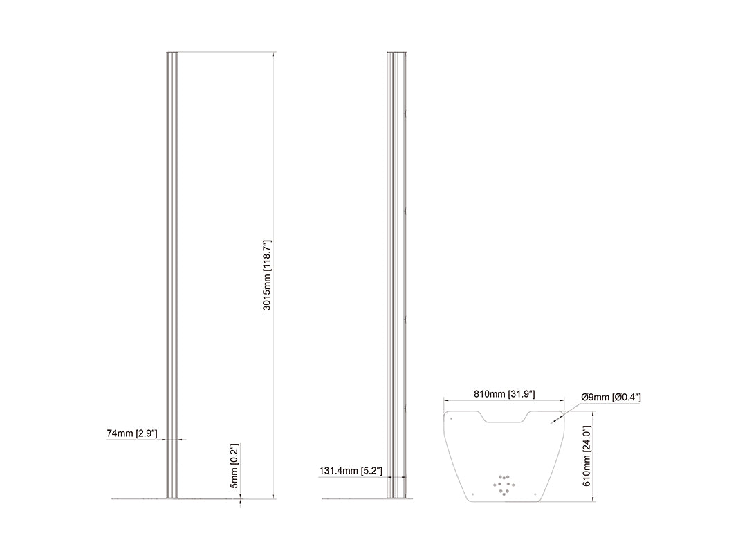 Multibrackets Pro Series Large Floorplate Column - 300cm Mounting Accessory Multibrackets