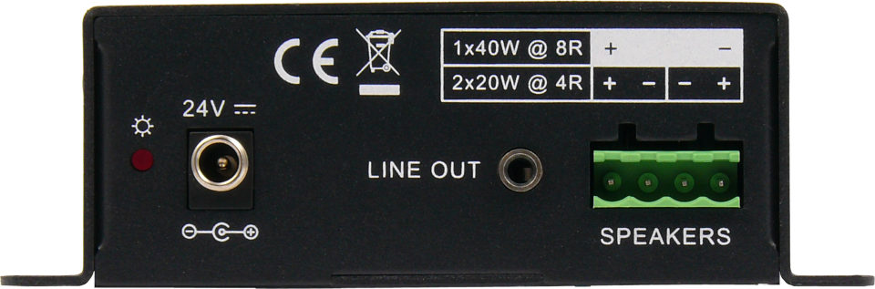 SY Electronics 2x20W Stereo Audio Amplifier with Mic Ducking & RS232 | SY-2A-20W