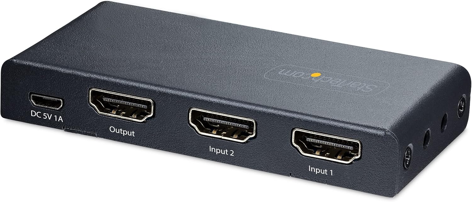 Startech 2-Port HDMI 2.1 Switch 8K@60Hz HDR10+ Auto & Manual Switching | 2PORT-HDMI-SWITCH-8K Video Switch Startech