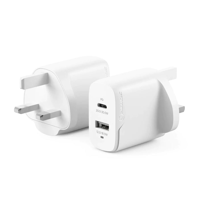 Alogic WCG2X32-UK 2 Port 32W Rapid Power USB-C GaN Wall Charger