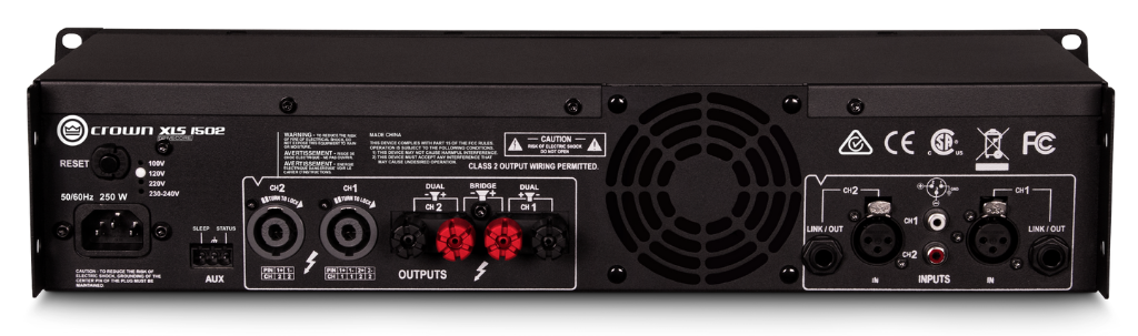 Crown XLS1502 Two-channel, 525W @ 4Ω Power Amplifier Audio Amplifier Crown