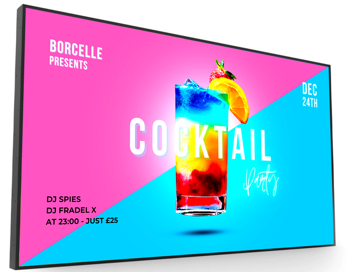 Ultra High Brightness Window Display - 3500cd/m2 Candela High Brightness Digital Signage ScreenMoove 55 inch (123x70cm) Landscape USB Plug and Play