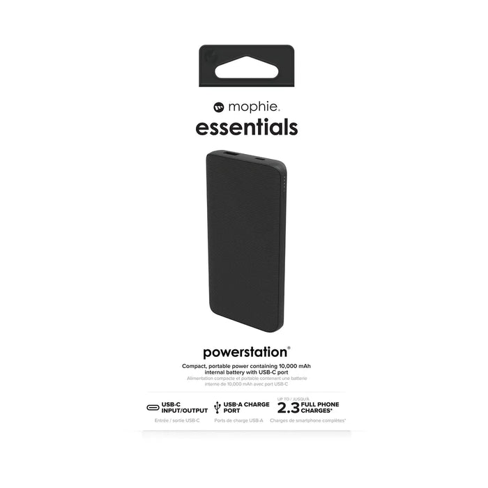 Mophie Essentials Powerstation, 10000 mAh, Black | 401111851 Power & Charging Mophie