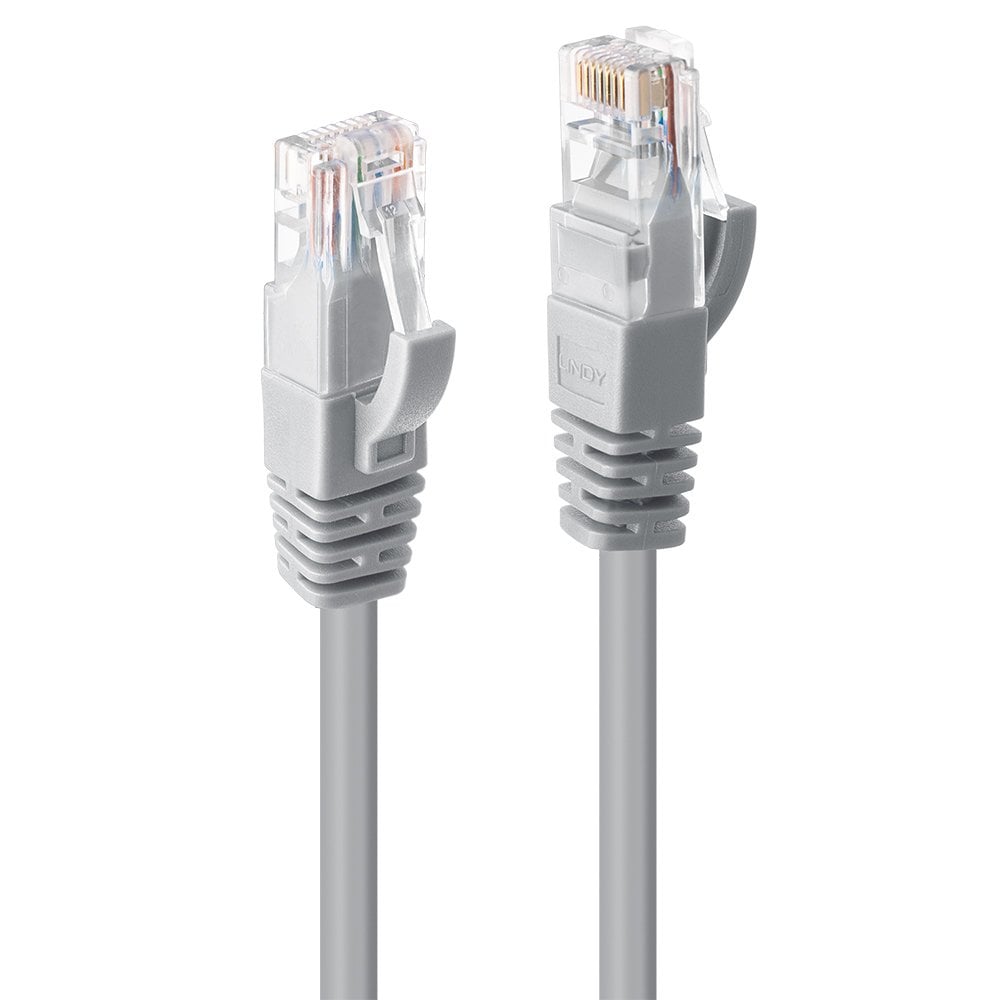 Lindy 2m Cat.6 U/UTP Network Cable, Grey | 48003 LAN / Ethernet Cable Lindy