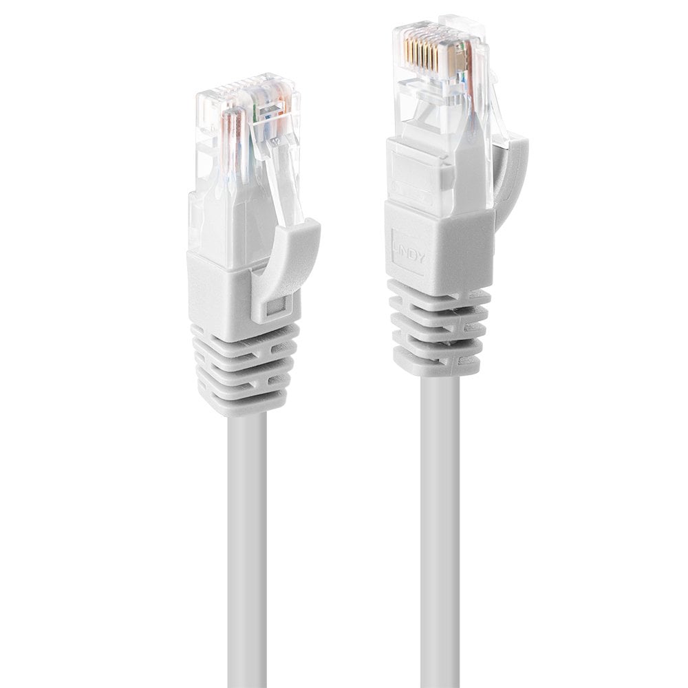 Lindy 2m Cat.6 U/UTP Network Cable, White | 48093 LAN / Ethernet Cable Lindy