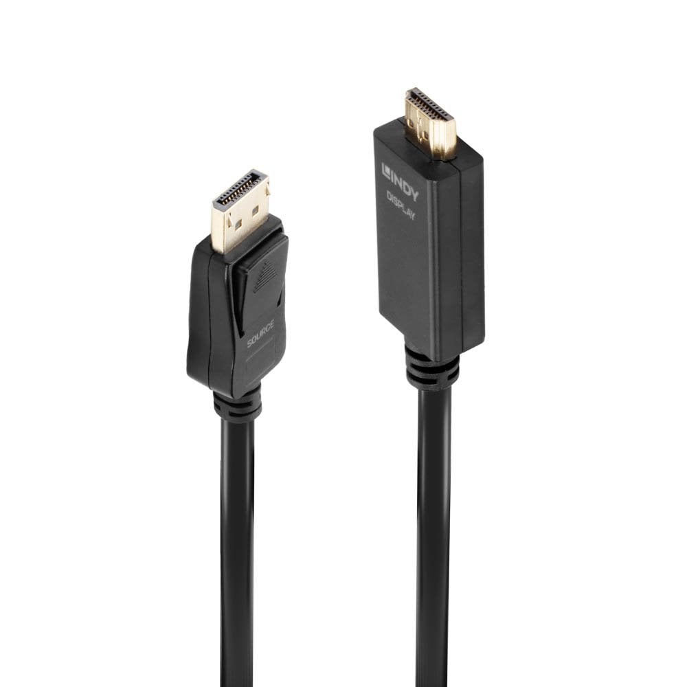 Lindy 2m Display Port to HDMI 4K30Hz Adapter Cable | 36922 HDMI Cable Lindy