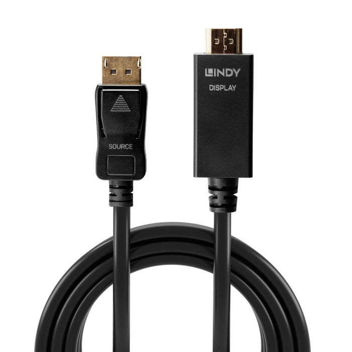 Lindy 2m Display Port to HDMI 4K30Hz Adapter Cable | 36922 Lindy HDMI Cable Lindy