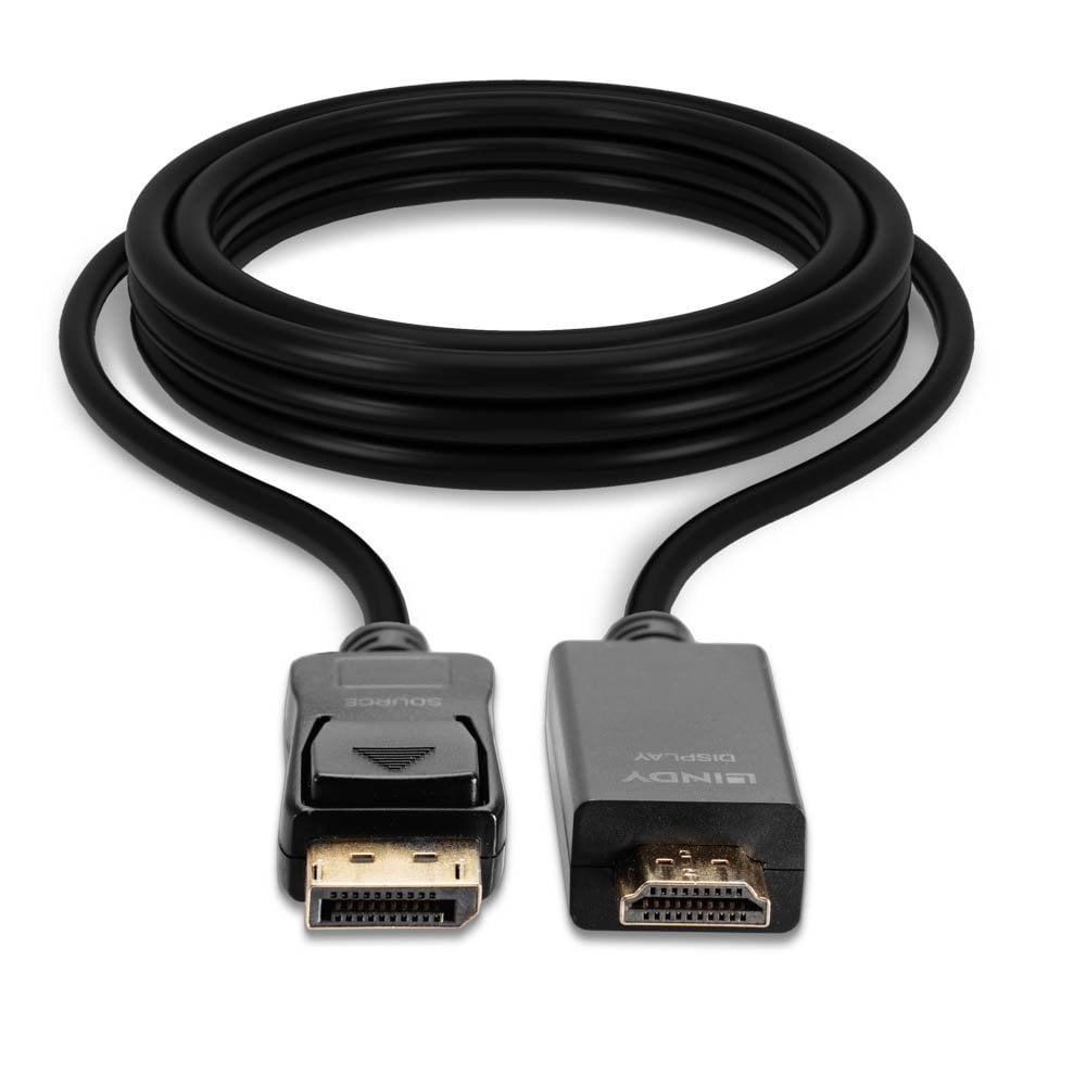 Lindy 2m Display Port to HDMI 4K30Hz Adapter Cable | 36922 HDMI Cable Lindy