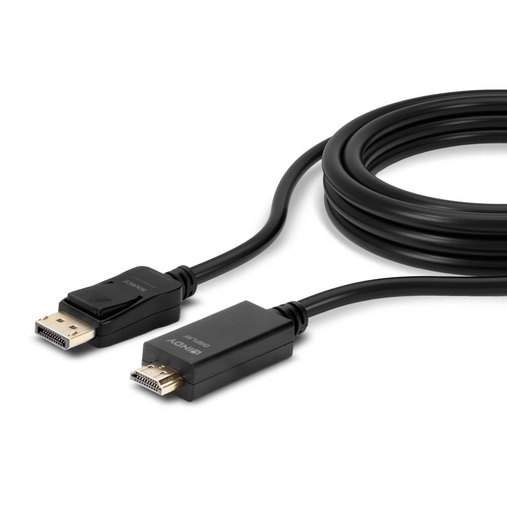 Lindy 2m Display Port to HDMI 4K30Hz Adapter Cable | 36922 HDMI Cable Lindy