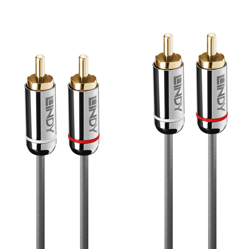 Lindy 2m Dual Phono Audio Cable, Cromo Line | 35346 Audio / Video Cable Lindy