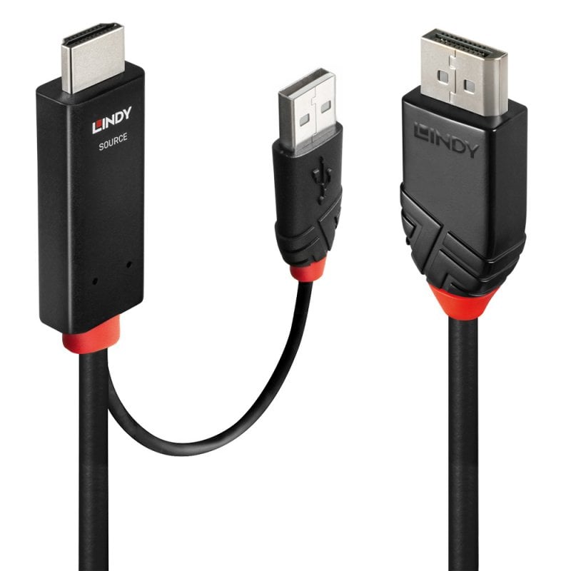 Lindy 2m HDMI to Display Port 4K60Hz Adapter Cable | 41499 Adapter / Converter Lindy