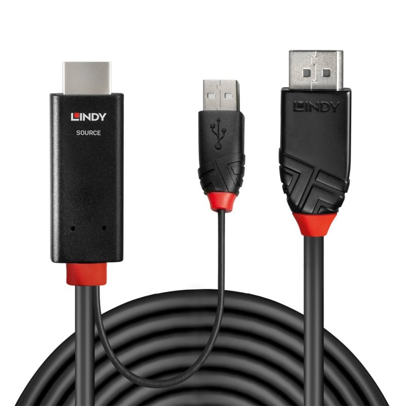 Lindy 2m HDMI to Display Port 4K60Hz Adapter Cable | 41499 Adapter / Converter Lindy