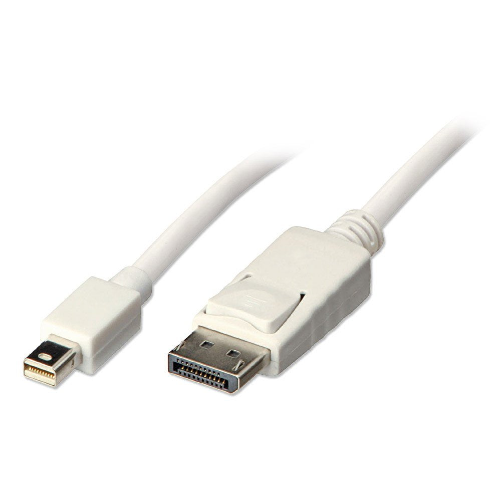Lindy 2m Mini DisplayPort to DisplayPort Cable, White | 41057 HDMI Cable Lindy